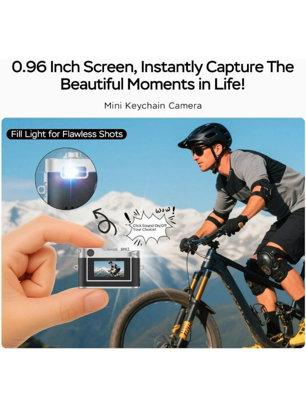 Mini Digital Camera 1080P HD Keychain, Compact Retro Pocket Cam with 32GB Card